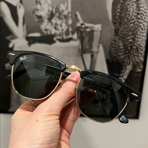 Ray-Ban Clubmaster Classic Black and Gold Sunglasses